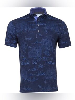 Grayson Willow Toile Lion Snake Printed Short Sleeve Polo Size XL NEW NWT